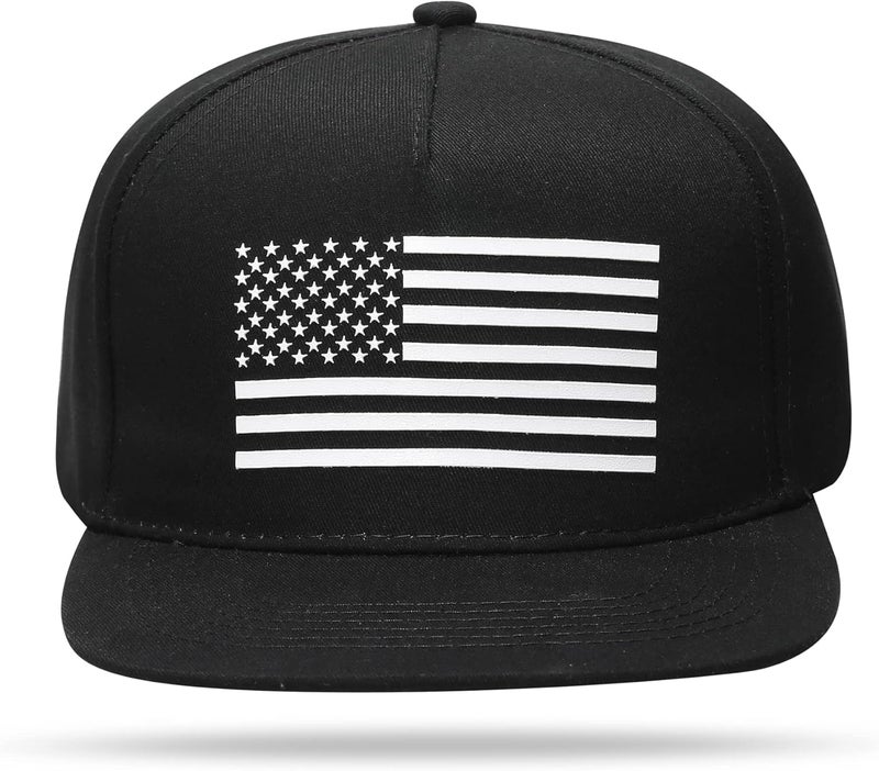 UALON Baseball Cap, Snapback Trucker Hat for Men & Women with American Flag and Adjustable, Breathable Mesh, Flat Bill Hats - Image 3